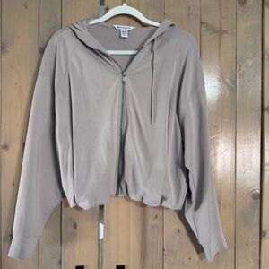 Athleta bone bubble hem zip up jacket